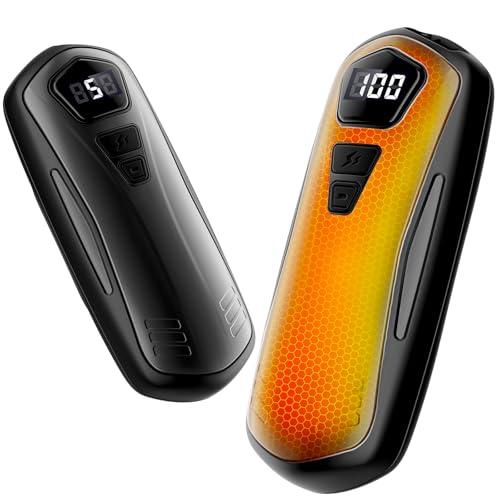 Scaldamani Ricaricabile,2 in 1 6000mAh Scalda Mani Portatile Elettrico, 5 Livelli di Riscaldamento,Scaldamani Usb Riutilizzabile,Regali di Natale per Campeggio All'aperto, Caccia,Raynauds (Nero)