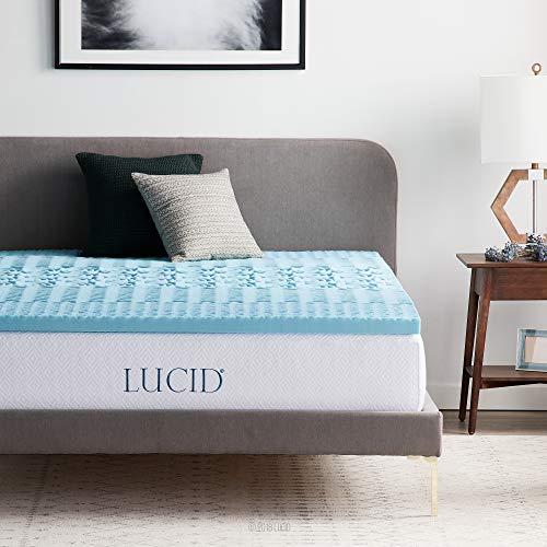 LUCID Topper Matrimoniale | 5 Zone Ergonomiche | Coprimaterasso in Memory Foam con Gel Rinfrescante | Alto 5cm, 160x190 cm