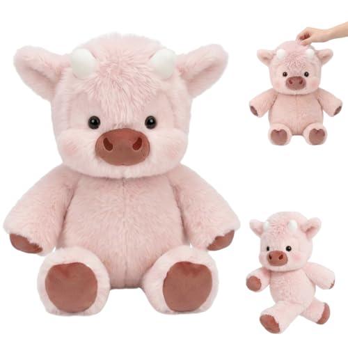 Mucca Morbido Peluche, Peluche Highland Cow, Peluche Che Corre, Running Cow Plush, Peluche Che Corre Cartoon, Bambola Da Vitello Che C0rre, P-eluche Vitello C0rsa, Regalo per Fan e Famiglia (B)