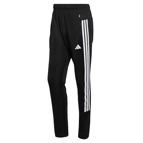 adidas Uomo Workout Essentials all-Set 3-Stripes Knit Pants, Black/White, M