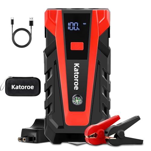 KATOROE Avviatore Batteria Auto, 4000A 150PSI Avviatore di Emergenza per Auto/Moto Starter Batteria Portatile Jump Start con LED/LCD Booster Jump Box (JUMP STARTER-011)