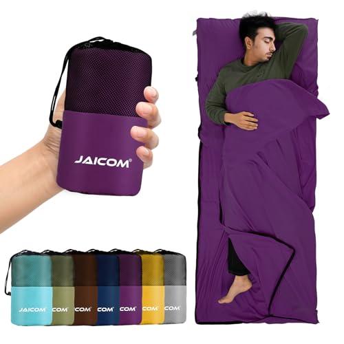 JAICOM Sacco Lenzuolo Sacco a Pelo, Sacco Lenzuolo da Viaggio Ultraleggero e Compatto, 220x90cm, Ideale per il campeggio, l'escursionismo, l'ostello e i viaggi di lavoro