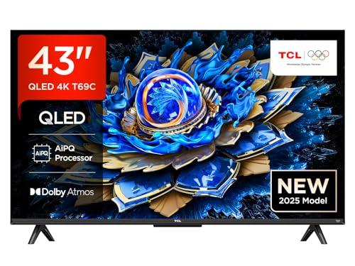 TCL 43T69C 43” QLED 60HZ 4K HDR, Google TV, Smart TV(Dolby Vision & Atmos, Game Master, Motion clarity, compatibile con Google Assistant & Alexa), 2025