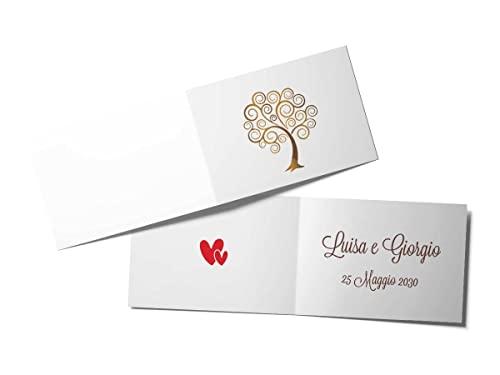 110 Bigliettini Bomboniera Matrimonio Albero della Vita (Seppia)