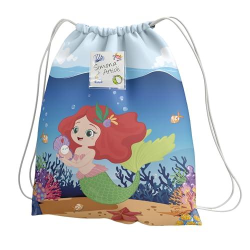 KAÏDENSÏ Sacca Asilo con Nome Personalizzata – Zainetto Asilo Nido 32x40 cm con Tasca Interna 20x10 cm Zaino Asilo Bambino Originale per Bambini Piccoli