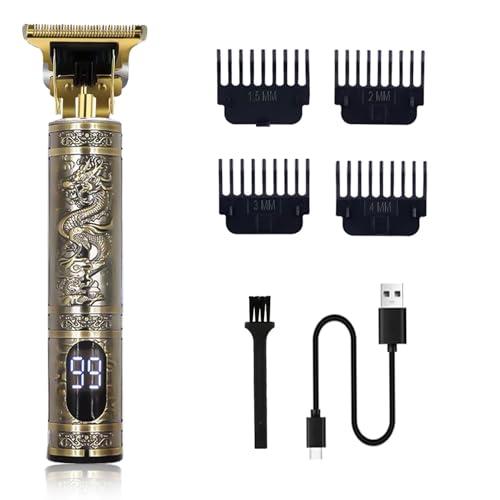 Tagliacapelli Uomo Professionale Tagliacapelli Rasoio Elettrico Capelli Trimmer Macchinetta con Display a LED e Ricarica USB Ricarica Rapida, Precisi T-Lama Capelli/Barba per Famiglia/Barbiere