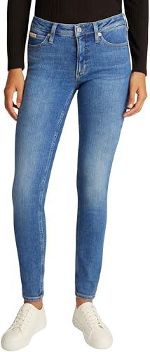 Calvin Klein Donna Jeans Mid Rise Skinny Fit, Blu (Denim Medium), 34W/24L