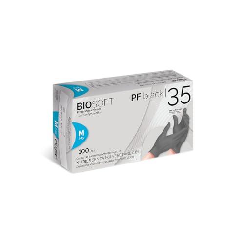 Glovely Guanti da esaminazione, monouso in nitrile senza polvere, Neri L