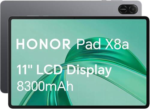 Honor Pad X8a, Tablet Wi-Fi da 11 pollici, memoria da 64 GB, batteria da 8300 mAh, altoparlante quadruplo, design in metallo sottile, Android 14, grigio spaziale