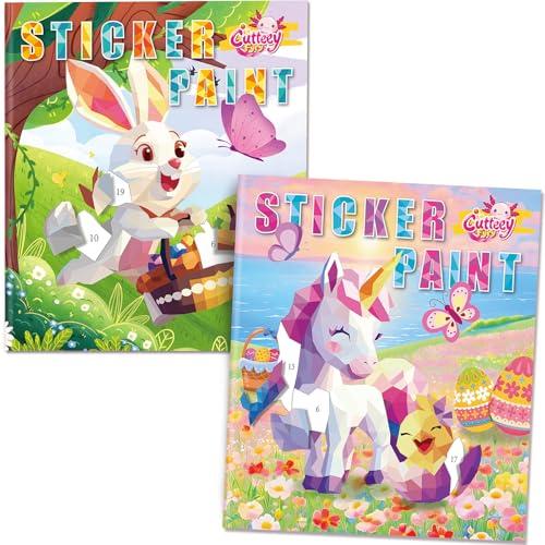 CutteeyFyry 2 libri di adesivi a forma di unicorno per bambino 4-8 anni, adesivi con numeri per bambino, numeri per migliorare l'intelligenza, attività aeree per feste di compleanno
