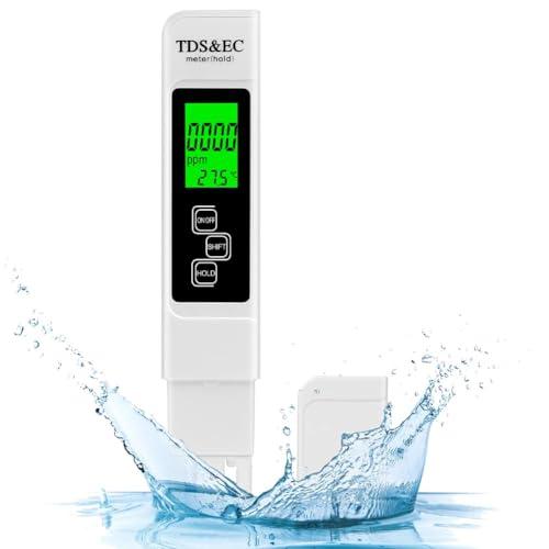 Flintronic Misuratore TDS Digitale, TDS Tester, Tester Acqua Qualità, Precisione di Lettura +/- 2%, Display LCD per Acqua Potabile, Piscina, Coltura Idroponica, Acquario(Bianco)