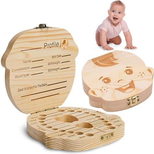 Scatola Per Denti Da Latte,Scatola Porta Dentini Da Latte In Legno Scatola Per Denti Di Latt Scatola Per Conservare i Denti Da Latte In Legno,Per Ragazze e Ragazzi Bambini Ricordo Regalo. (Ragazzo)