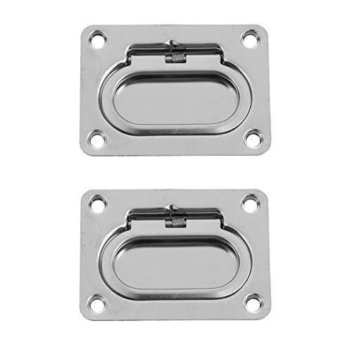 Smavles Maniglia per botola per barca, confezione da 2 maniglie in acciaio inossidabile, maniglie marine per imbarcazioni a filo per armadietto, maniglia da incasso per sollevamento, maniglia ad