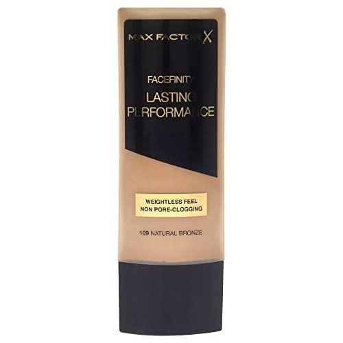 Max Factor - Fondotinta Liquido Lasting Performance - Alta Coprenza, Finish Matte e Lunga Durata - 109 Natural Bronze - 35 ml