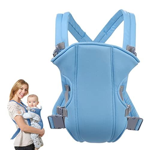 Marsupio Neonati, Xiuyer Regolabile Portantina Bebè Multiple-posizioni Baby Carrier per Neonato e Bambino fino a 10kg, Marsupio Neonati Ergonomico (Azzurro)