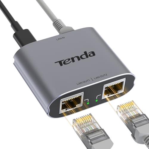 Tenda Switch Ethernet 1 a 2, RJ45 2 Porte 1000 Mbps Switch di Rete LAN Gigabit, Splitter di Rete Cat5/5e/6/7/8, Distribuitore di Cavi Gigabit Ethernet per Computer, Router (SG103M