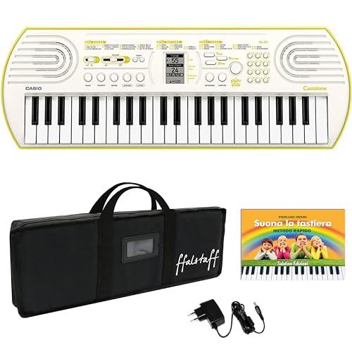 Kit Tastiera Casio SA80 (Fondo Verde) con Alimentatore, Borsa ffalstaff imbottita e E-book 