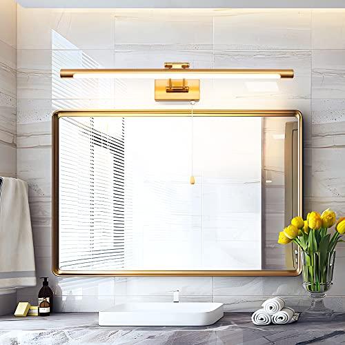 MantoLite Lampade da Parete Per Interni 12W, 60CM Ottone Luce Specchio Bagno LED Luce Quadro Applique da Parete Con Testa Della Appliqu Paret Camer Letto, 3000K Lampad Led Bagno Intern
