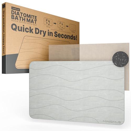 Minismus Tappeto Bagno in Diatomite - 60x40 cm Assorbente - Tappetino Doccia in Pietra - Stone Bath Mat - Farina Fossile