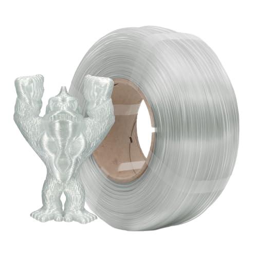 AzureFilm Filamento PETG Hyper Speed Ricarica 1.75 mm – Senza Bobina – 1kg – Per Stampa 3D ad Alta Velocità – Resistente, Durevole – Compatibile con Master Spool e Bambu (Trasparente, 1kg)