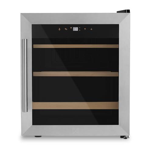 LES PETITS CHAMPS Cantina per vino 15 bottiglie CAVC15, porta in acciaio inossidabile, anti-UV, termostato da 4°C a 18°C, silenziosa, illuminazione a LED