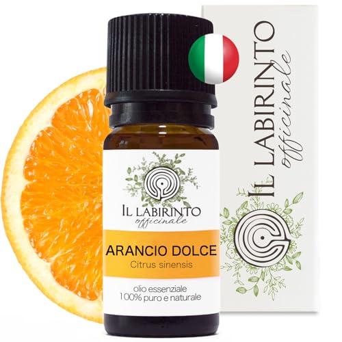 Olio Essenziale Arancio Dolce puro alimentare italiano Il Labirinto Officinale - Oli Essenziali Naturali - Olio essenziale per Diffusori e Umidificatori, Aromaterapia - 10ml