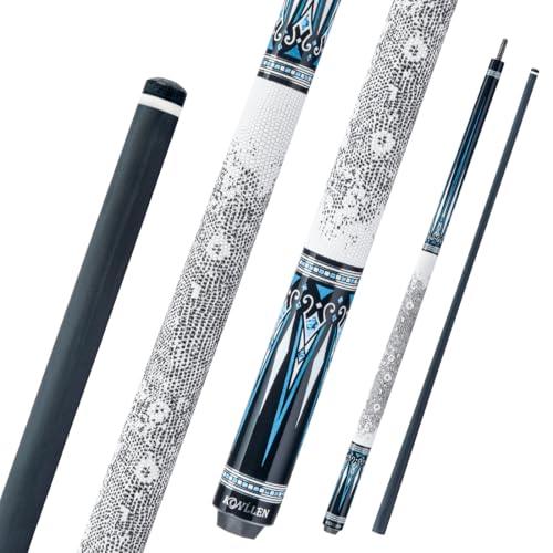 KONLLEN Bastone professionale per stecca da biliardo in fibra di carbonio, 147,3 cm, per adulti, tecnologia in carbonio, bassa deflessione, con punta da 12,5 mm (facile da controllare, Pro Taper,