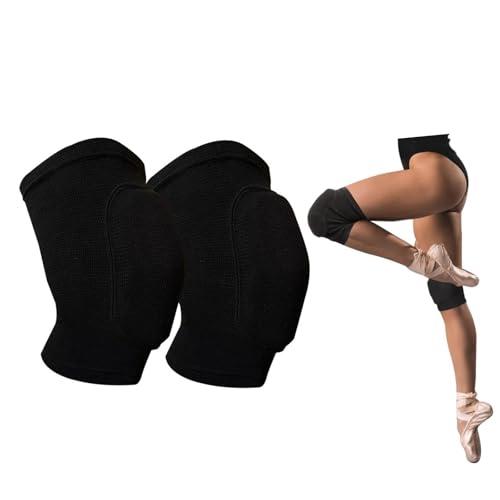 1 Paio di Ginocchiere per Danza e Pallavolo: Taglia Donna S in Pelle, Protezioni Elastiche con Rinforzo Spugna per Pallamano e Sport