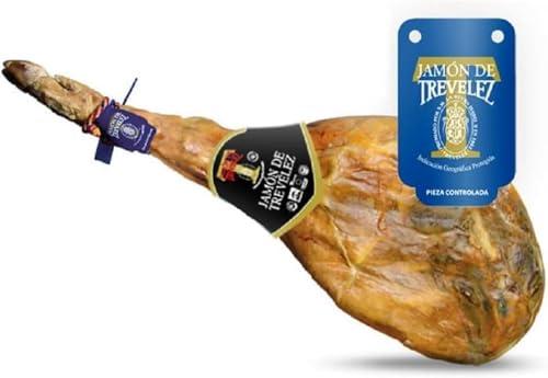 LalolaGourmet I Prosciutto Serrano Spagnolo -Trevélez I.G.P 7.5/8 kg Etichetta BLU, Stagionatura Naturale 100% Minima 17 Mesi, Senza glutine, Senza additivi