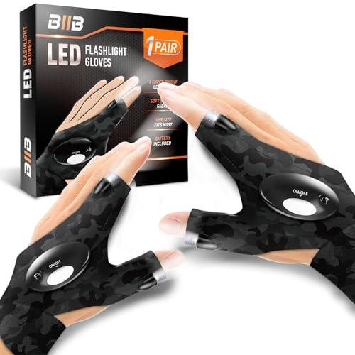 BIIB Regalo Uomo, Guanti con Luce LED, Regalo Uomo Compleanno, Regali per Papà Gadget Utili, Regalo Anniversario per Lui, Idee Regali per Lui Natale Originali