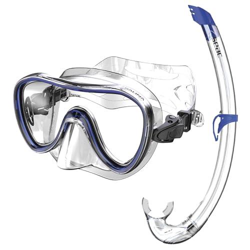 SEAC Set Bis Salina Top, Set con Maschera Salina e Snorkel Top da Snorkeling in Silicone per Adulti e Ragazzi