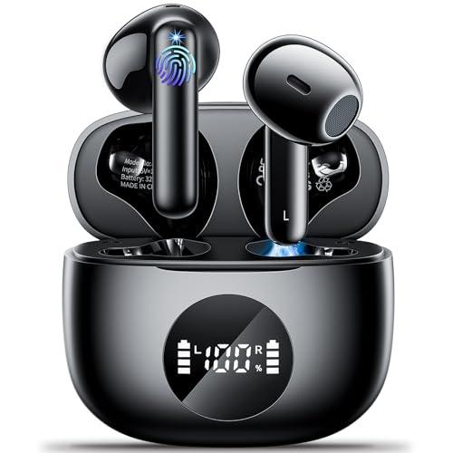Cuffie Bluetooth, Auricolari Bluetooth 5.3 con 4 HD ENC Cancellazione Rumore Mic Cuffie Wireless In Ear LED Display Cuffie Wireless Bluetooth HiFi Stereo Cuffie Senza Fili 42Ore IP6 Impermeabili Nero