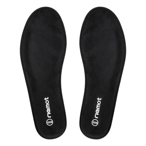 riemot Solette Memory Foam Uomo Donna, Soletta Scarpe per Stivali da Lavoro e Scarpe da Passeggio, Sport Solette per Assorbimento Degli Urti e Ammortizzazione, Comfort, Soffice Uomo Nero 42 EU