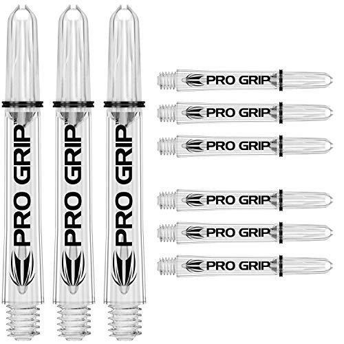 TARGET Darts Aste PRO Grip – Set di 9 | Trasparente, Intermedio (41 mm) | Steli per Freccette, Accessori Professionali per Freccette, 2BA, Confezione Multipla con Anelli