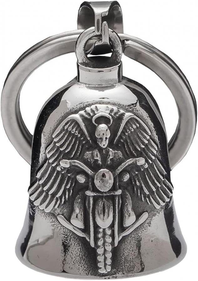 HEYOMI Campanella Moto Guardian Bell Originale, Campanellino Motociclisti, Portachiavi Moto Portafortuna, Angelo Custode Con Anello Appeso Per Auto Elettriche, Biciclette Ecc.