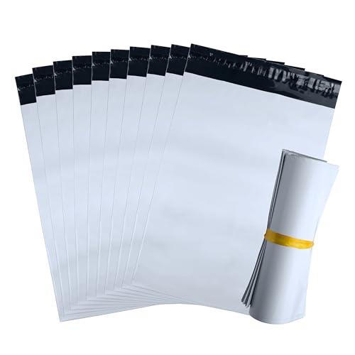 iboo - 100 buste 40 x 50 cm bianche opache in plastica, buste per spedizioni, solide, inviolabili e impermeabili - Confezione da 100