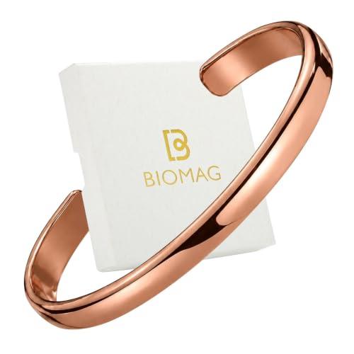BioMag Bracciale in puro rame per uomo e donna, 100% rame massiccio, elegante gioiello per tutti i giorni e il tempo libero