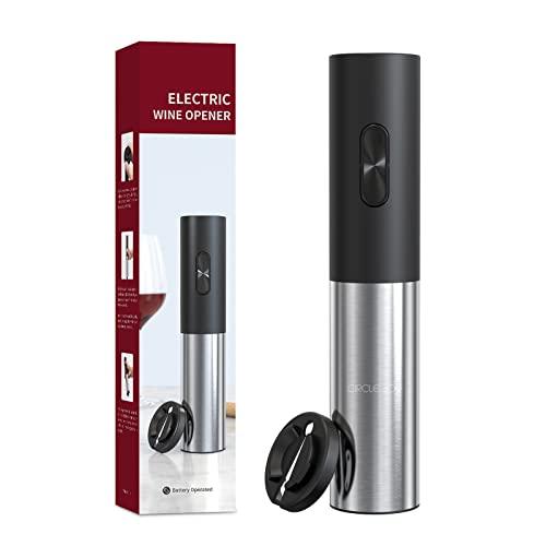 CIRCLE JOY Cavatappi Elettrico Apribottiglie Automatico, Estrattore Di Vino Motorizzato A Batteria Con Tagliacapsule Bloccabile, Batterie Non Incluse