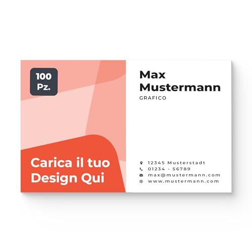 Cimpress Biglietti da Visita per Aziende e Ufficio, Personalizzabili con Logo o Foto, Stampa Fronte Retro a Colori, Formato 85x55 mm, Carta Opaca (Bianco, 100 Unità)