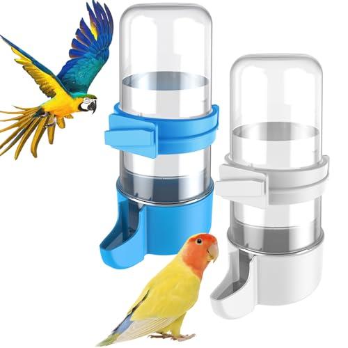 Pawfly 4 Pezzi Dispensatore d'Acqua per Uccelli, Alimentatore Automatico d'Acqua per Uccelli, Accessori per Gabbia per Pappagallo & Criceto, Bevitore d'Acqua per Bianco e Blu per Parrocchetto & Più