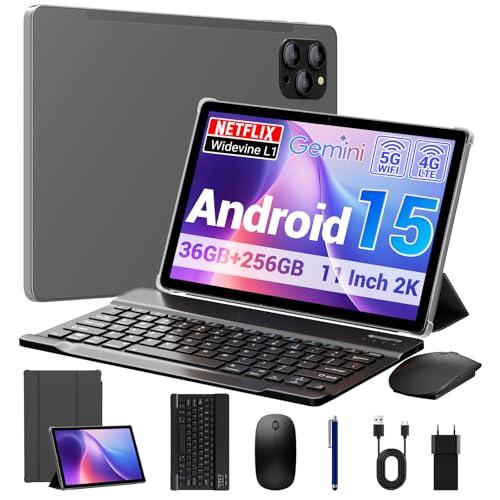 BEYNIVAN Tablet 11 Pollici Android 15 Tablet in Offerta con 4G LTE/5G WiFi, 36GB RAM+256GB ROM,9580mAh,Foto AI 16MP+8MP,Face ID/GPS/BT 5.0/TÜV,tablets con Tastiera,Grigio