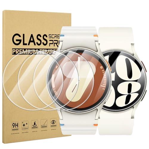 Diruite 4 Pezzi per Samsung Galaxy Watch 7/6/5/4/FE 40mm Vetro Temperato Pellicola Protettiva(Diametro 37mm), HD Schermo Antigraffio Senza Bolle per Samsung Galaxy Watch 7/6/5/4/FE 40mm Protezione
