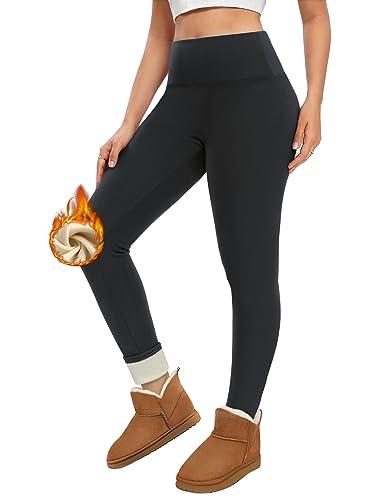 Voqeen Leggins Felpati Donna Leggings Elastici Morbido Invernali Termici Donna Collant Felpati Termiche a Vita Alta