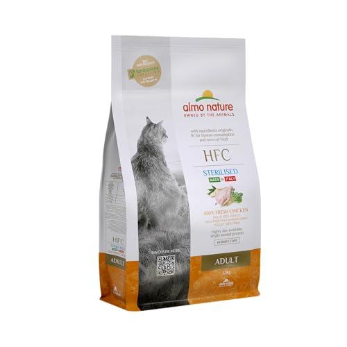 almo nature HFC Adult Sterilized - Mangime Secco, bilanciato e Completo per Gatti con 100% Pollo Fresco di qualità HFC