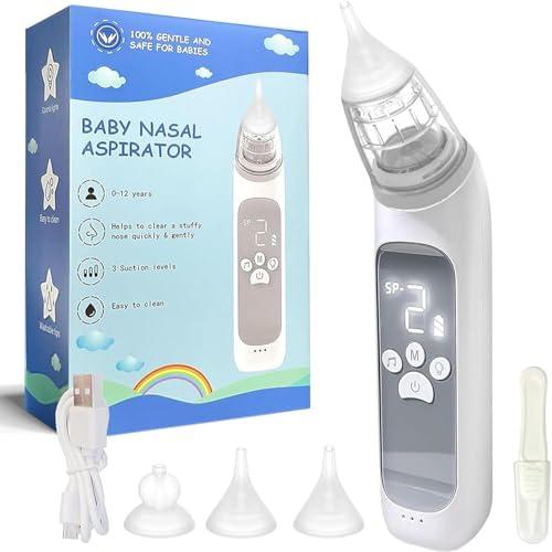 Aspiratore nasale neonato ,Aspiratore nasale elettrico- 3 livelli di aspirazione regolabile, ricarica USB, con musica rilassante (M7)