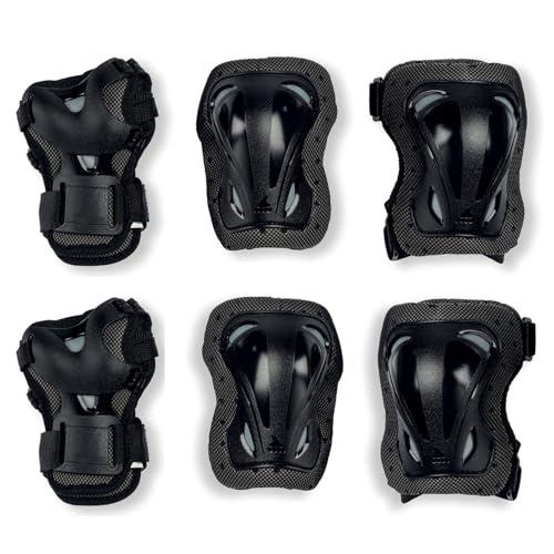Rollerblade SKATE GEAR 3 PACK, Set di protezioni per pattini in linea, nero, L, adulti unisex