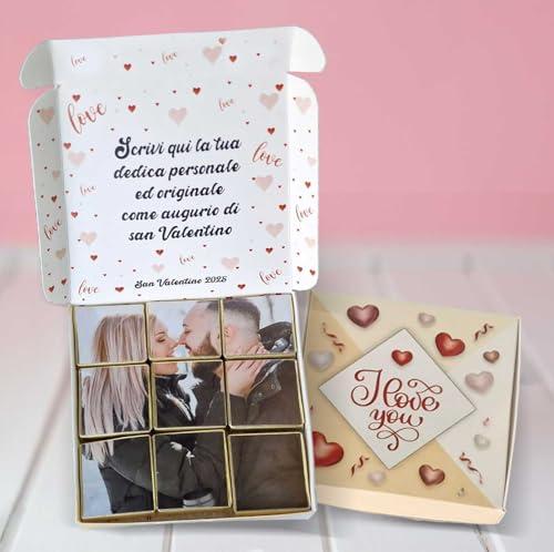 Scatola cioccolatini idea regalo Festa del papà, compleanni, personalizzata con foto e dedica. Idea regalo compleanno, festa della mamma, fidanzata, (9 cioccolatini)