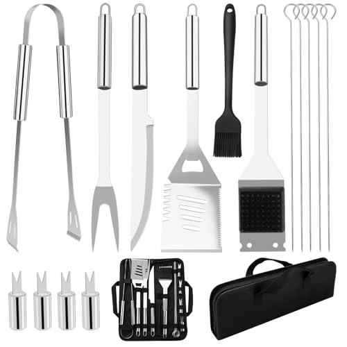 15Pcs Kit Barbecue,Set Barbecue Professionale In Acciaio Inox,Pratico Set Utensili Barbecue Attrezzi Con Borsa Portatile,Set Barbecue Accessori Regalo Uomo Cortile Campeggio All'aperto Cucina Picnic