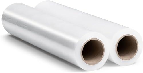 RAGO® Pellicola imballaggio 2 pezzi 150m 7,5 × 7,5 × 40 cm I Film estensibile imballaggio I Pellicola imballaggio trasloco trasparente Plastica per imballaggio 150m