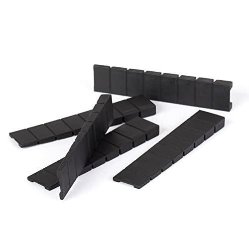 LouMaxx Cunei per mobili Set da 20 | Cunei di arresto 8 x 20 x 100 mm in nero | Cunei di compensazione in plastica con punti di rottura teorici integrati